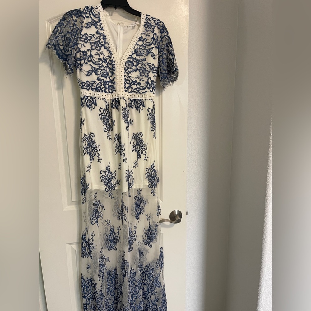 Bluebell Embroidered Lace Maxi Dress